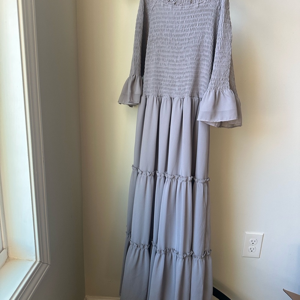 JessaKae Elegant Gray Maxi Dress